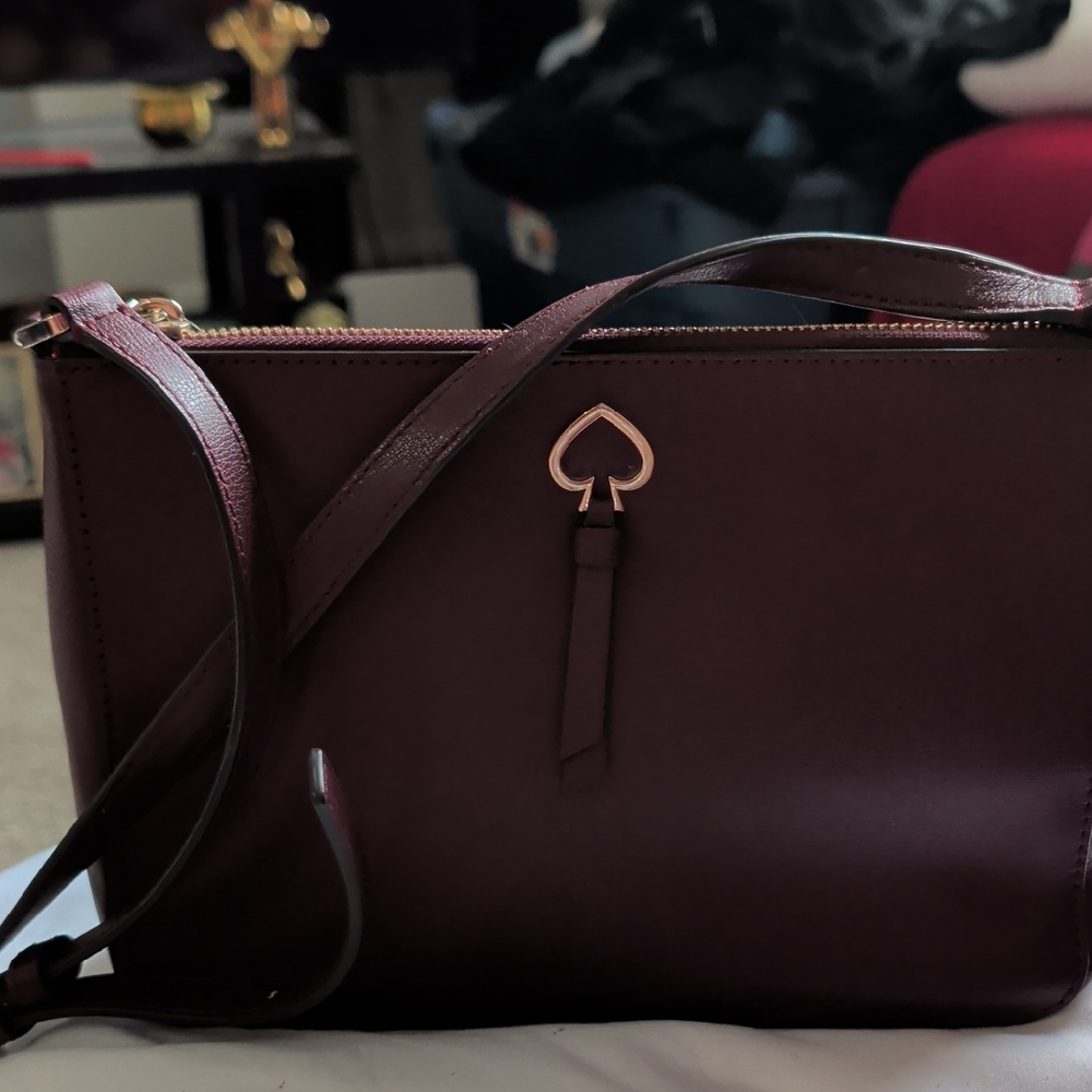 kate spade Burgundy Leather Crossbody with Gold Hardware - Picture 3 of 5